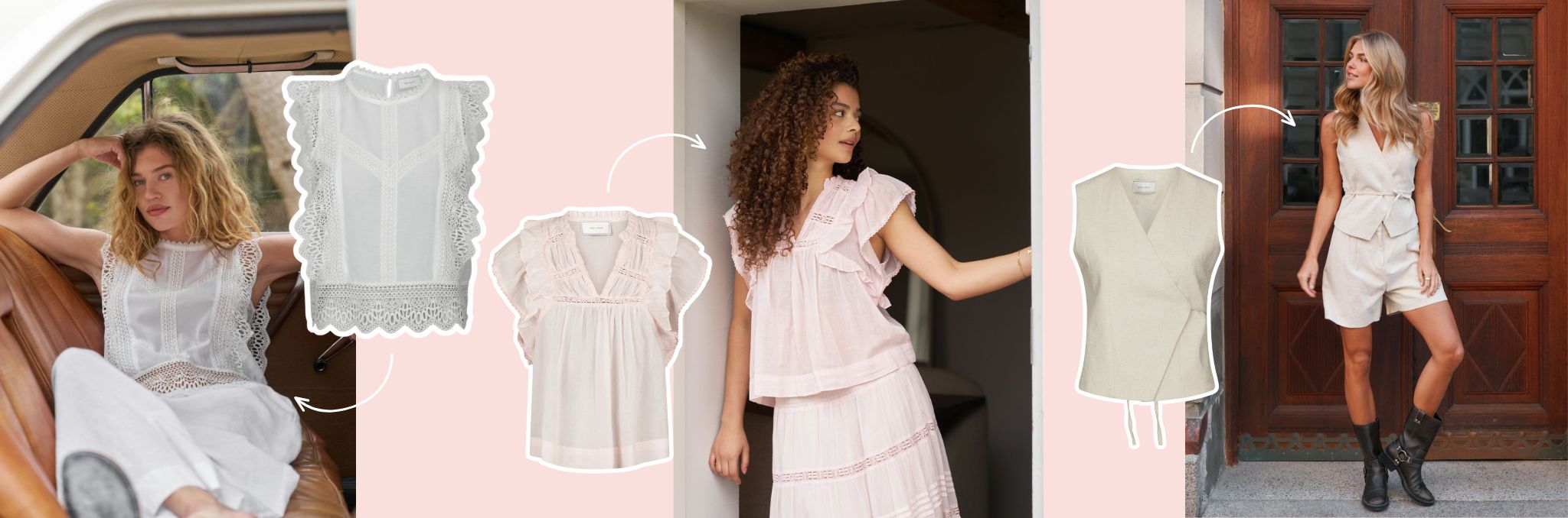 Zwierige dames tops in lichte stoffen voor een stijlvolle zomerlook.