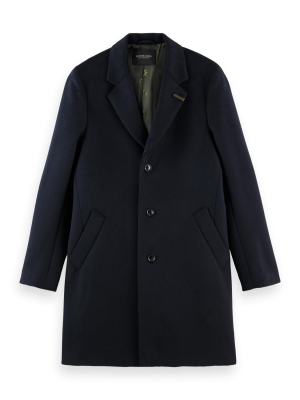 Scotch & Soda single-breasted wool-blend overcoat