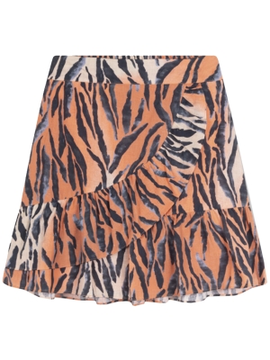 Alix the Label ladies woven abstract linen mini skirt