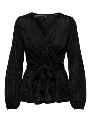 Only onlfurious l/s glitter wrap top box
