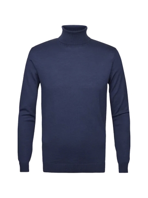 Profuomo  pullover roll neck mid blue