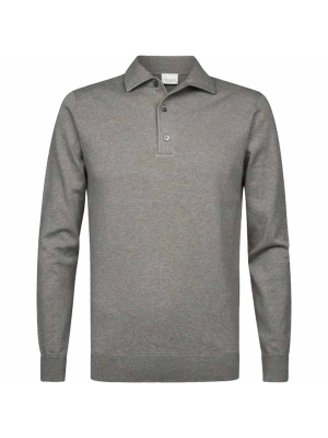 Profuomo  polo longsleeve mid green