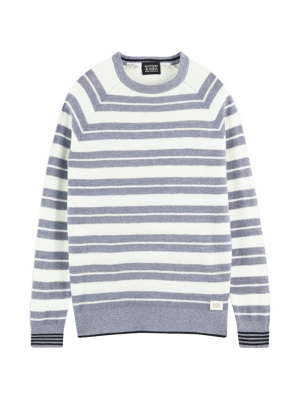 Scotch & Soda structured knit linen-blend crewnec