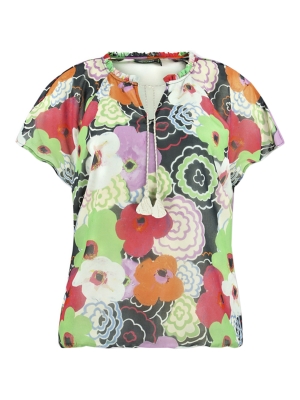 Lizzy & Coco top print ruffle lined