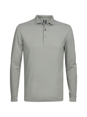 Profuomo  polo long sleeve light green