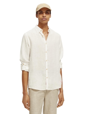 Scotch & Soda linen shirt with sleeve roll-up