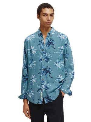 Scotch & Soda printed linen-viscose blend shirt