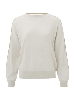Yaya online open back sweater with contras