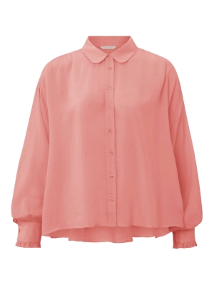 Yaya online blouse w. pleat details and v