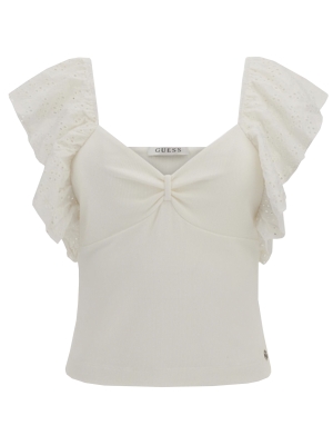 Guess ruffle slv raina top