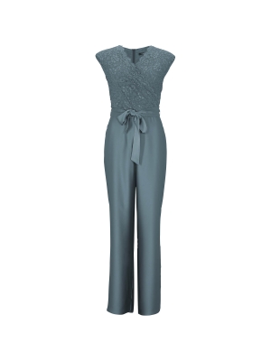 Swing jumpsuit made of material mix