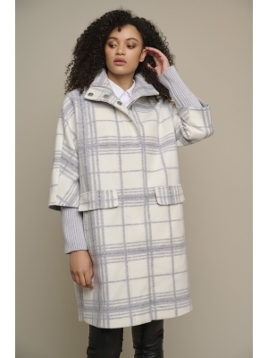 Rino & Pelle coat with rib collar and cuffs