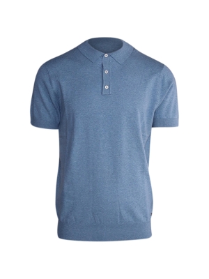 Scotland Blue kobe polo flat knit