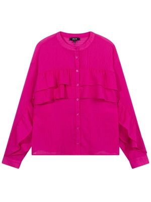 Alix the Label ladies woven structured chiffon ruffle blouse