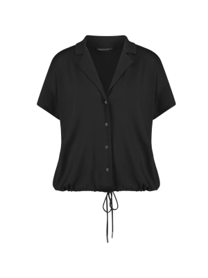 Expresso online cropped lapel shirt with cord at he