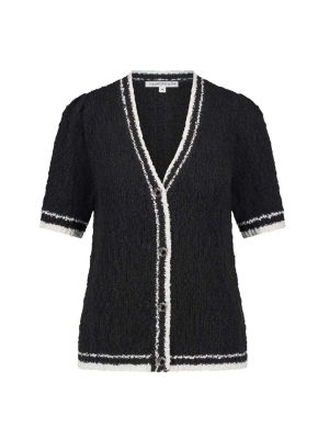 Tramontana fancy slub contrast cardigan