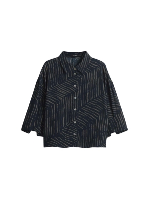 Opus kleding blouse Fiana palm leaves