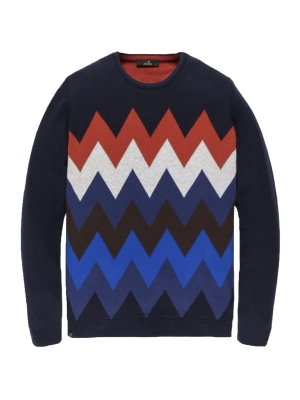 Vanguard r-neck cotton/wool jacquard