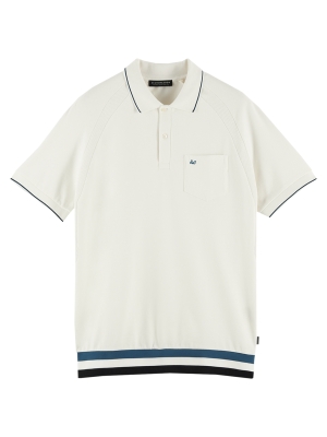 Scotch & Soda structured cotton pique polo with c