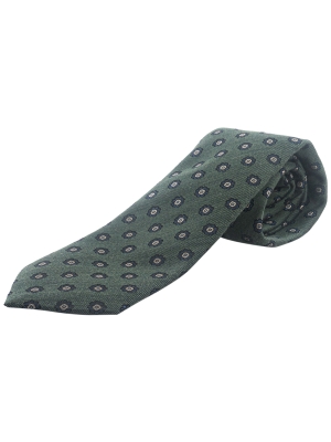 Profuomo  tie wool silk woven green
