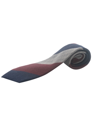 Profuomo  tie wool print red melange
