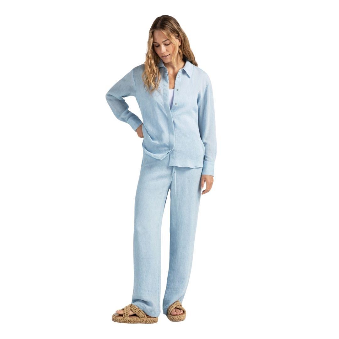 Yaya Woven trousers with wide legs 99992 Baby Blue | Westen Mode