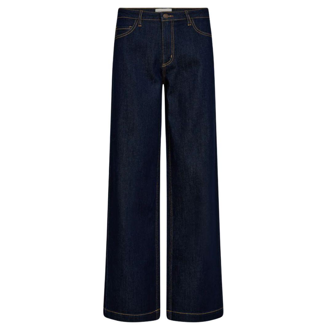 0819-29 m.さん Freequent Straight full length denim Dark blue denim 32 | Westen