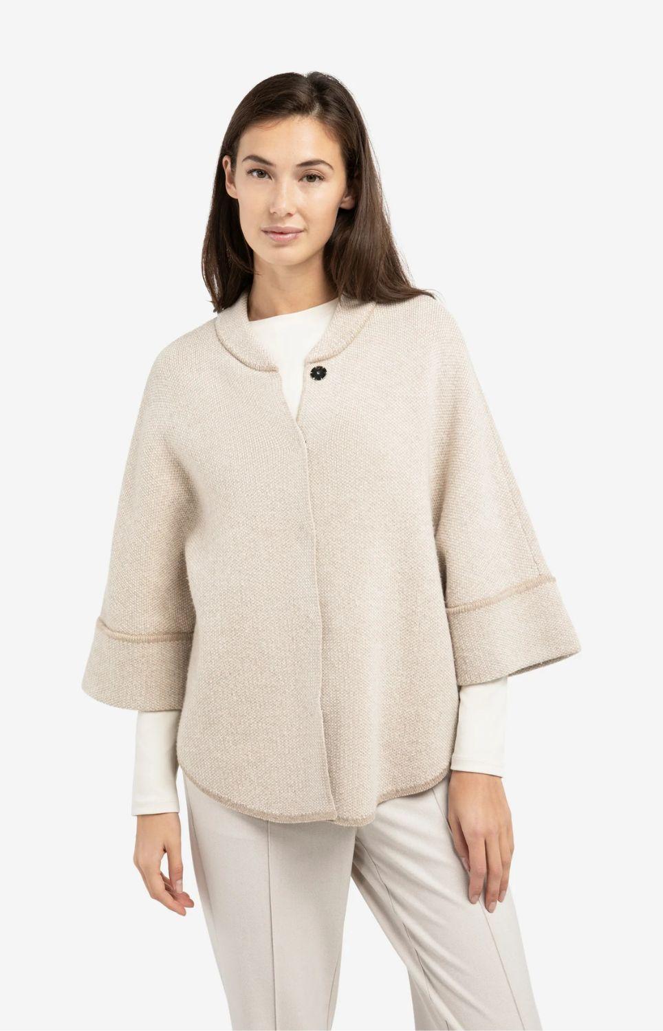 Marvine Pontiak ベスト COMOLI AURALEE YOKE Yaya Poncho-vest met ronde zoom 513061 Oxford tan brown | Westen
