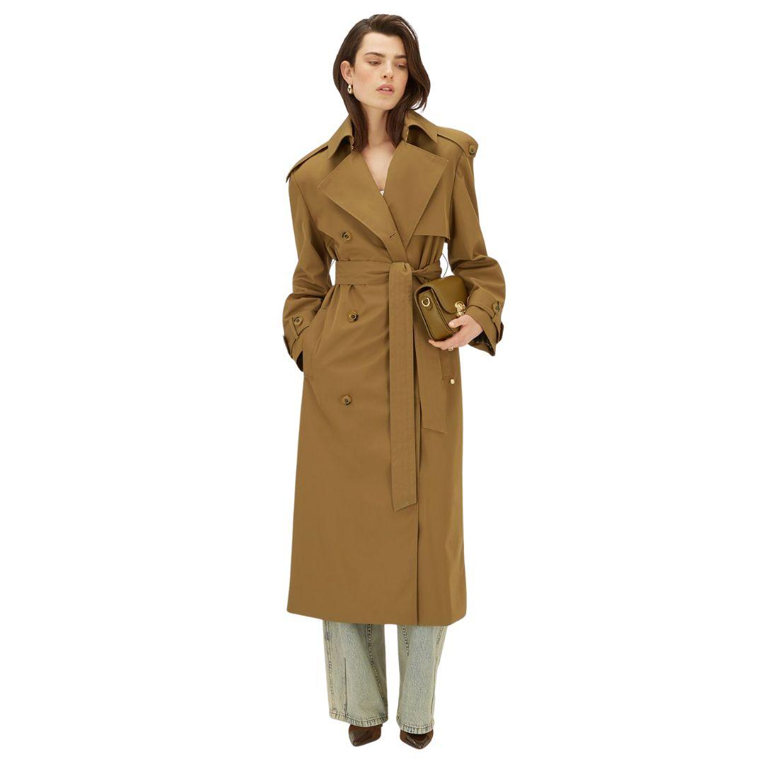 Josh V ROCCO oversized trench coat - 608 mid brown | Dames