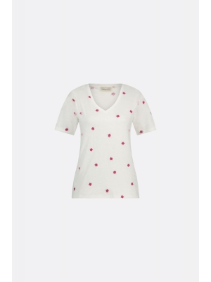 Fabienne Chapot phill v-neck pink flower t-shirt