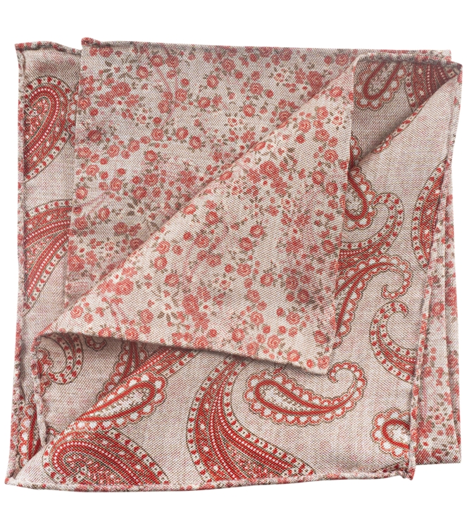 Profuomo HANKY SILK PRINT CORAL