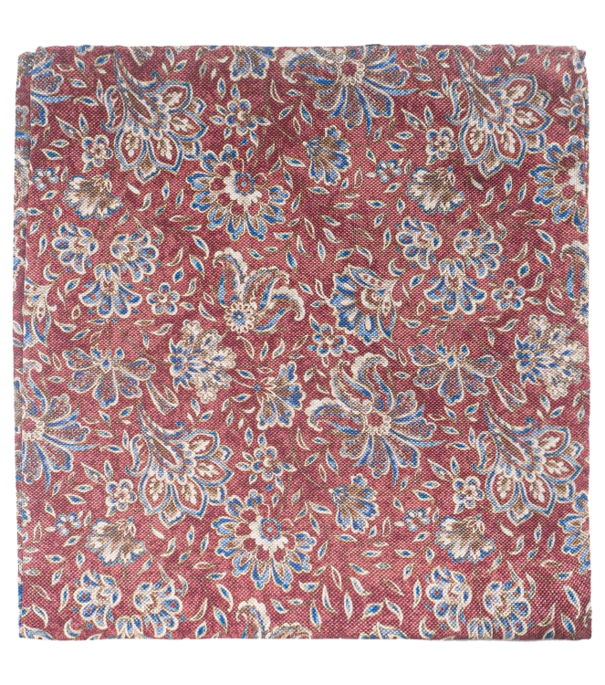 Profuomo HANKY SILK PRINT RED