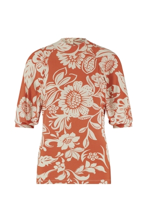 Juffrouw Jansen Top puffed raglan 000313 Brique/Kit