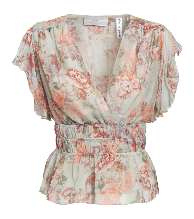 Guess SS JOANDRA TOP P82W Sunset Bloom Print