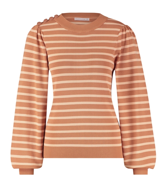 Studio Anneloes Luna stripe pullover 2827 peach/melon