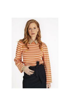 Studio Anneloes Luna stripe pullover 2827 peach/melon
