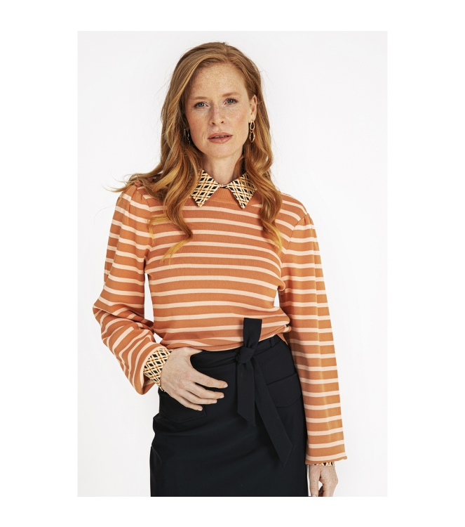 Studio Anneloes Luna stripe pullover 2827 peach/melon