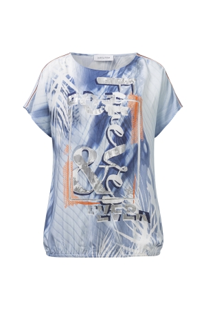 Just White Shirt S/S 745 Indigo Druck