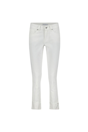 Red Button turnup coloured denim white