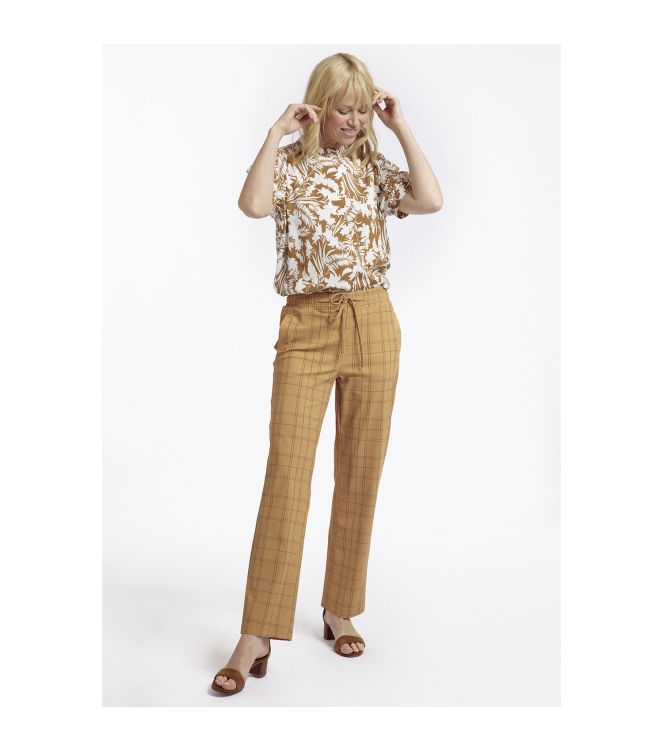 Studio Anneloes Lucky check trousers 1622 musterd/mango