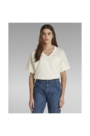 G-Star Mesh mix loose v tee D113 papyrus