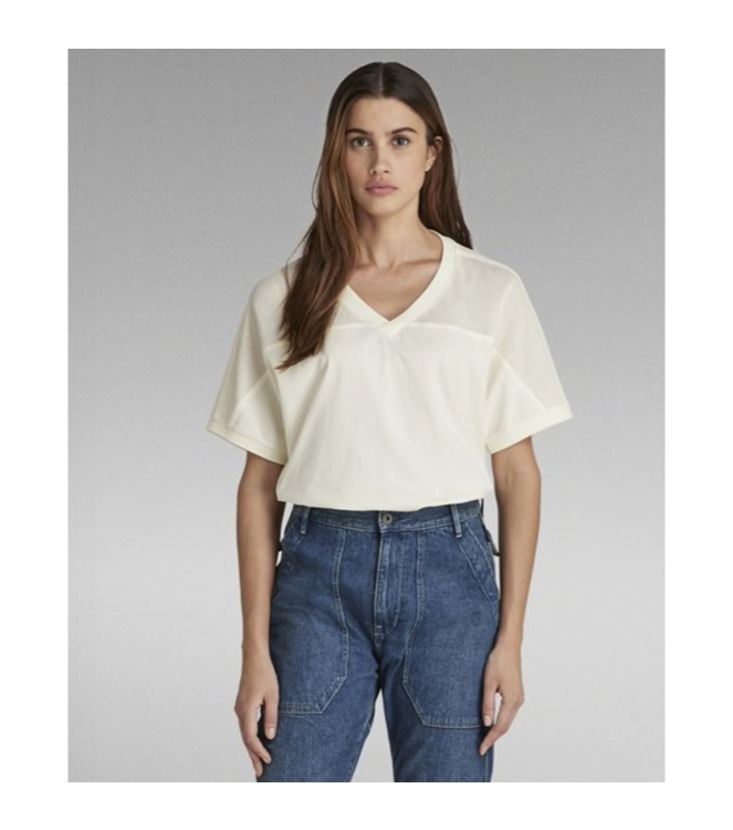 G-Star Mesh mix loose v tee D113 papyrus