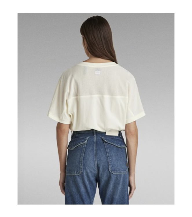 G-Star Mesh mix loose v tee D113 papyrus