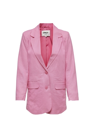 Only ONLCARO L/S LINEN BLEND OVS BLAZER Sachet Pink
