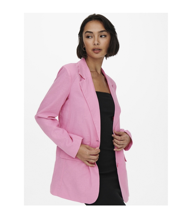 Only ONLCARO L/S LINEN BLEND OVS BLAZER Sachet Pink