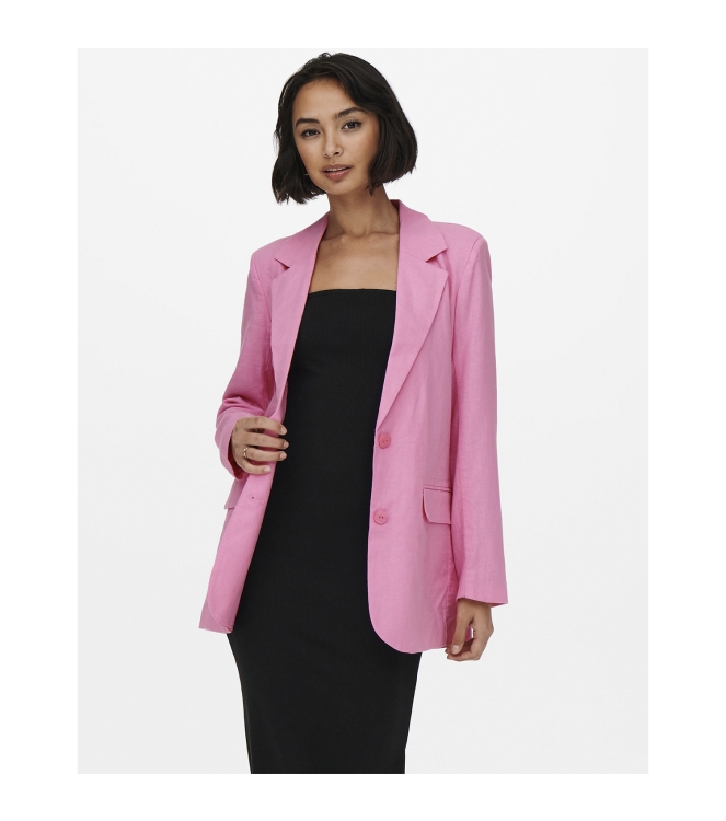 Only ONLCARO L/S LINEN BLEND OVS BLAZER Sachet Pink