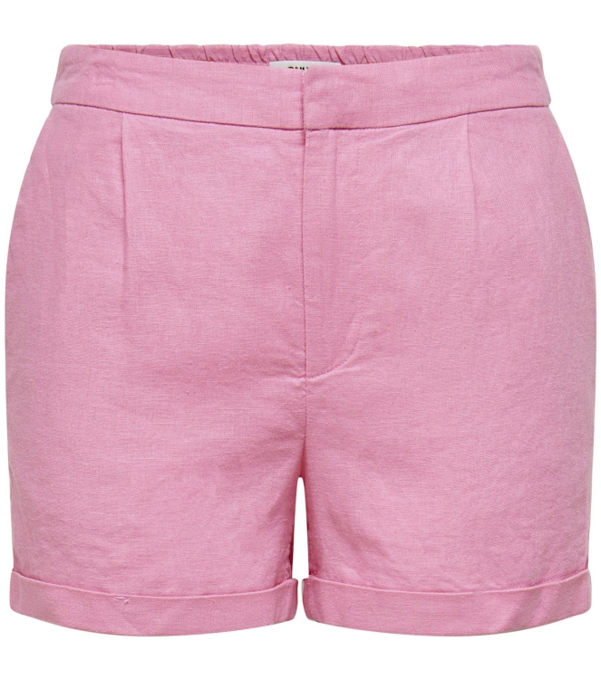 Only ONLCARO MW LINEN BLEND SHORTS TLR Sachet Pink