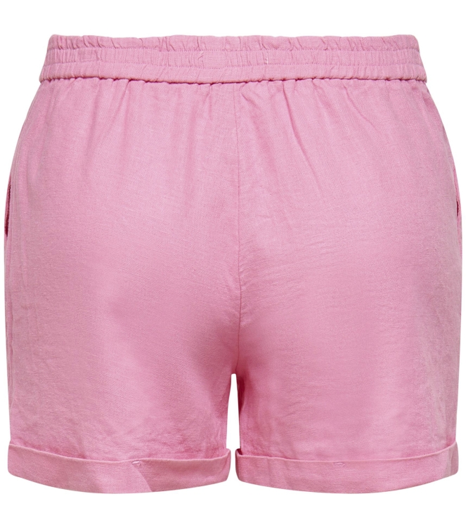 Only ONLCARO MW LINEN BLEND SHORTS TLR Sachet Pink
