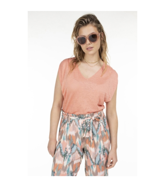 ANNA t-shirt 652-1 dark salmon solid