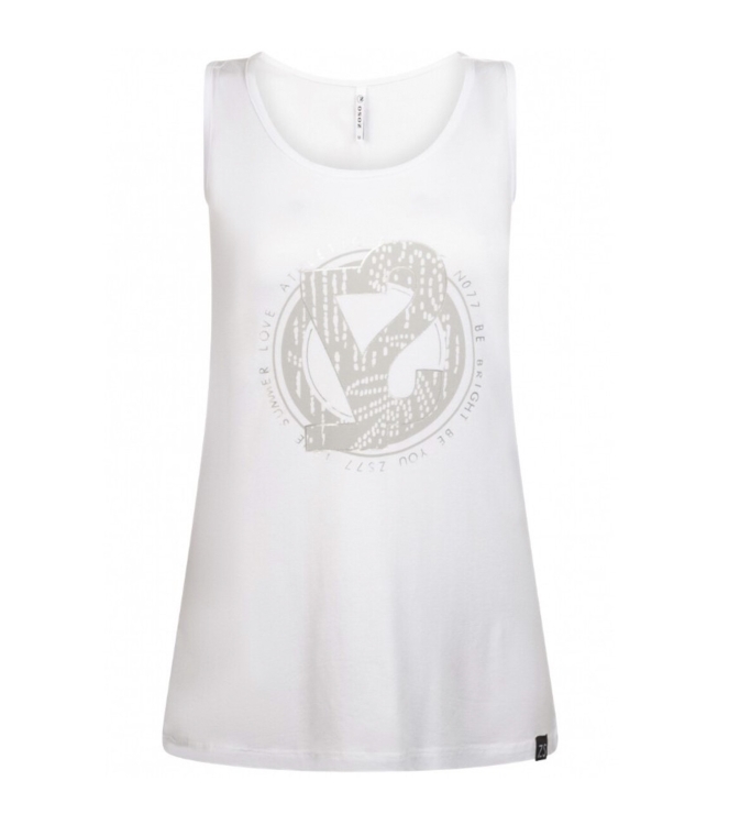 Zoso top print 0016-9000 white stone